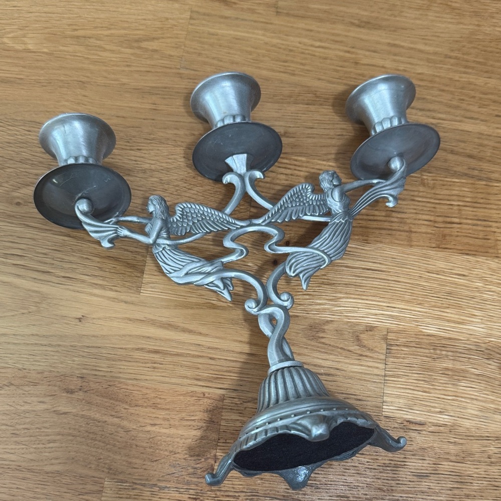 Silver Angel Candelabra